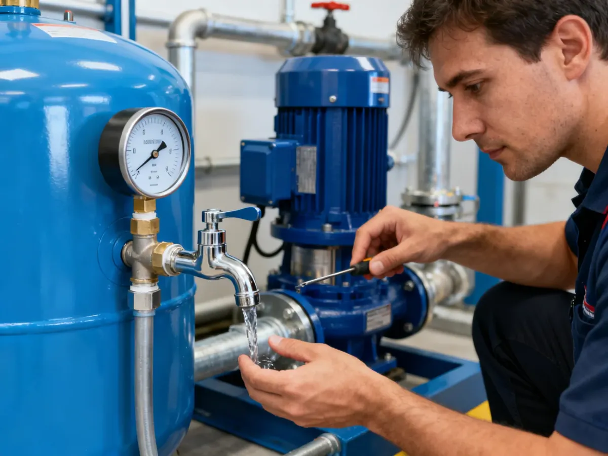 Kontrola ciśnienia i szczelności instalacji hydroforowej podczas pierwszego uruchomienia